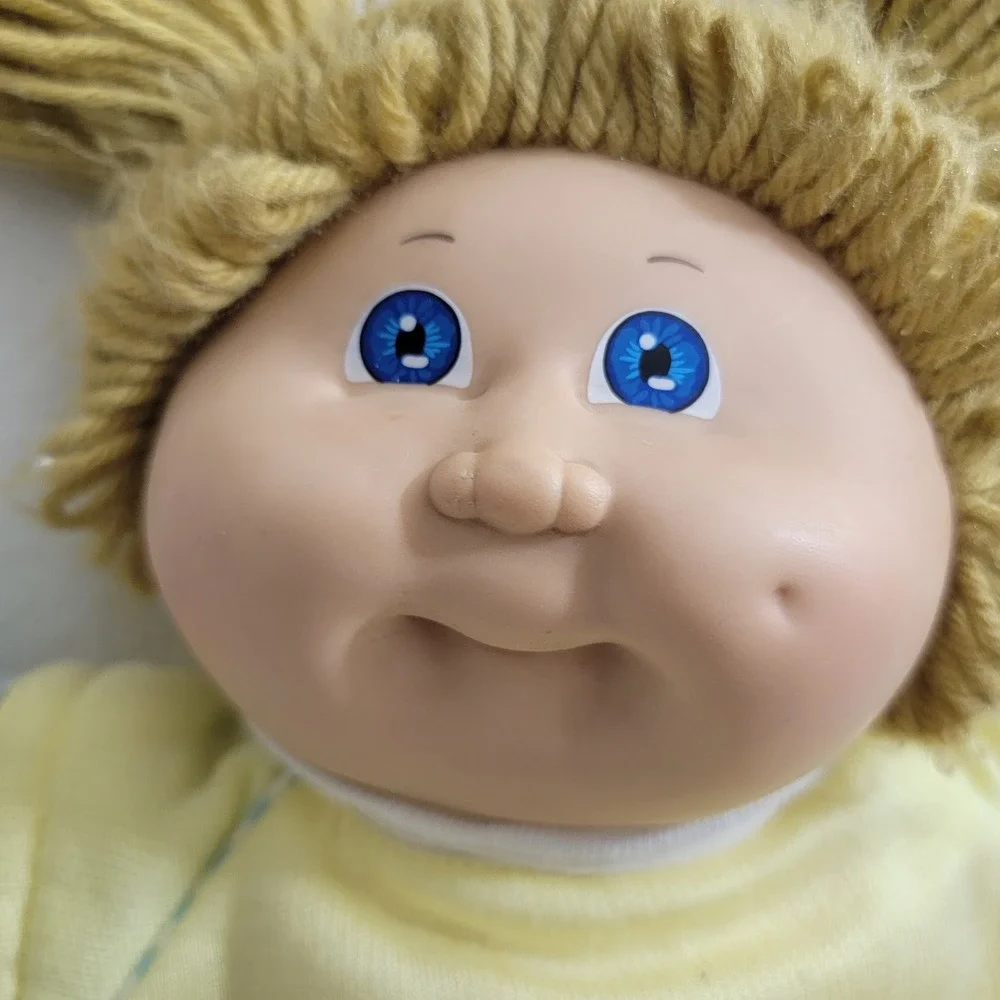 VTG‎ 1985 Cabbage Patch Kids Doll HM 3 Blonde Hair Pigtails Original Yellow Suit